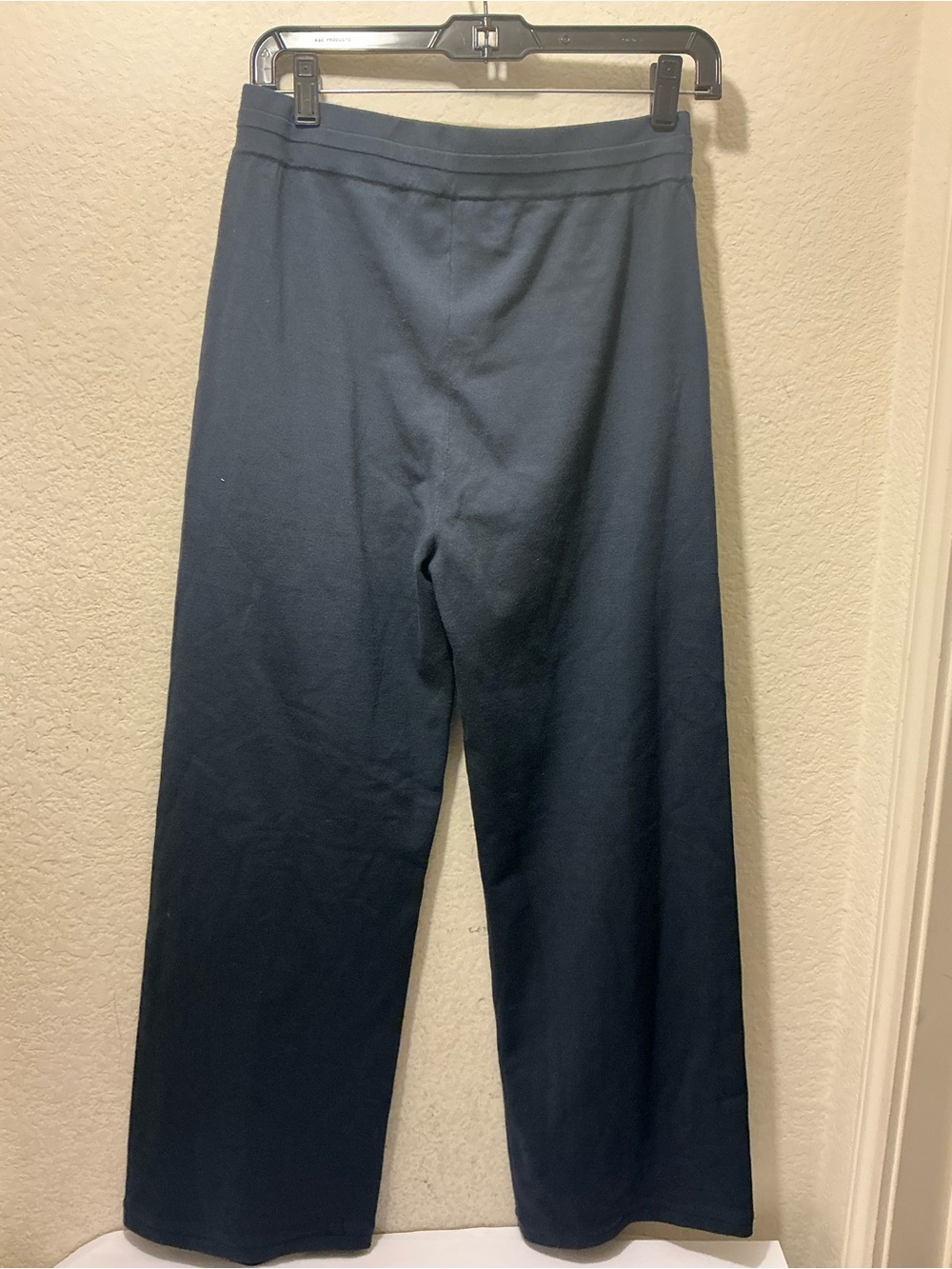 Luisa cerano High-Rise Wide Leg Knit Pants — Navy